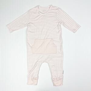 Moon + Beck Pale Pink Striped Romper 2T